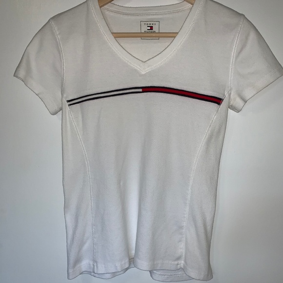 2/$20 TOMMY HILFIGER White Top V-Neck - Picture 7 of 14